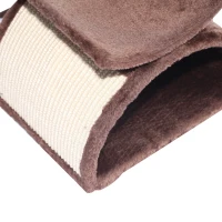 PawHut 17" Cat Scratching Tree Kitty Play Activity Center Pet Bed Rotatable Top Bar with Tunnel and Toy Ball(m-5)