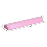 Soozier 4FT Sectional Floor Balance Beam Foam Gymnastic Training Low Height Beam for Kids Home Gym Pink(m-3)
