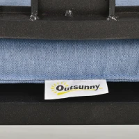 Outsunny Porch Rocking Chair Outdoor Patio Rocker Armchair with Cup Holder Cushion Steel(m-8)