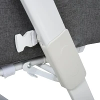 Qaba Baby Bassinet Bedside Sleeper Folding and Adjustable Baby Crib Diaper Changer Nursery Bed for 0-5 Months Infants with Wheels & 5 Height Levels, Dark Grey(m-14)