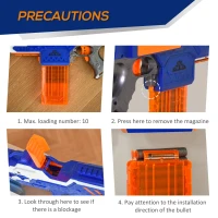 Qaba Automatic Soft Bullet Toy Foam Blaster for Foam Darts with 20 EVA Refill Darts and Target Board Game for Boys & Girls 8-12 years old(m-8)