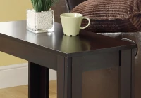 Monarch 22" Transitional Style Rectangular Wood Grain-Look Side Accent End Table - Cappuccino Brown Finish(m-3)