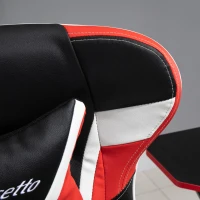 Vinsetto High Back Gaming Chair, Racing Style Ergonomic Computer Desk Chair with Adjustable Height, Retractable Footrest, Headrest and Lumbar Support, Red(m-12)