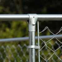 PawHut Dog Kennel Outdoor Galvanized Chain Link Fence Heavy Duty Pet Run House Chicken Coop with Secure Lock Mesh Sidewalls for Backyard Garden Silver, 13' L x 13' W x 5.9' H(m-9)