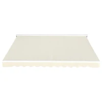 Outsunny 12' x 10' Patio Motorized/Manual Retractable Awning Outdoor Sun Shade Shelter Deck Remote Control Canopy, Beige(m-8)