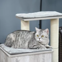 PawHut Plush Cat Tree Tower Activity Center with Scratching Posts Condo Perch Cushion(m-9)