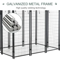Pawhut 6' x 4' x 6' Large Outdoor Dog Kennel Galvanized Steel Fence with UV-Resistant Oxford Cloth Roof & Secure Lock(m-7)
