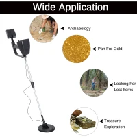 Outsunny 2 Modes Metal Digger Detector Gold Search Device Waterproof Coil Jewellery Relics Gold Treasure Hunter LCD Display w/ Adjustable Length(m-8)