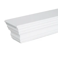 HOMCOM Floating Wall Shelf Ledge Wall Mounted Display Storage Rack Set of 2 White(m-10)