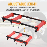 Soozier Bike Roller Adjustable Trainer Indoor Fitness Cycling Parabolic Roller Bike Trainer Portable Bike Exercise - Red(m-4)