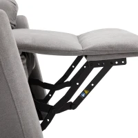 HOMCOM Electric Power Lift Recliner Massage Sofa Linen Surface w/ 8 Vibration Points 2 Remote, Living Room Office Furniture - Grey(m-13)