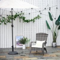 Outsunny Patio Wicker Adirondack Chair, All-Weather Rattan Fire Pit Chair with Soft Cushions, Tall Curved Backrest and Comfortable Armrests, Mixed Brown & Cream White(m-2)