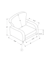 Monarch Kids' Padded Upholstered  Accent Arm Chair - Fuzzy Pink(m-4)