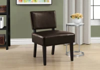 Monarch Contemporary Leather-Look Accent Armless Slipper Chair - Dark Brown(m-2)