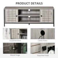 HOMCOM TV Stand for TVs up to 60", Industrial Entertainment Center Cabinet with Storage Shelves for Living Room or Bedroom, Oak(m-7)