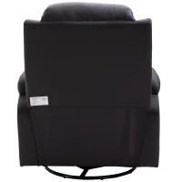 HOMCOM Luxury Faux Leather Heated Vibrating 8 Point Massage Recliner Chair with 360 Swivel and Remote, Dark Brown(m-13)