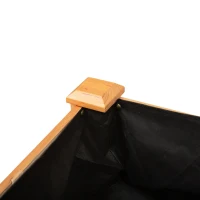 Outsunny 48" Raised Garden Bed with Hooks, 660lb Capacity Wood Elevated Planter Box with Water Draining and Liner, Funnel Design for Backyard Patio to Grow Vegetables, Herbs, Flowers, Natural(m-13)