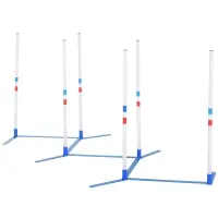 PawHut Dog Agility Equipment Dog Weave Pole Set Agility Starter Kit Pet Outdoor Exercise Training Set(m-1)