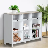 HOMCOM Modern Living Room Sideboard Table Home Organizer 9 Cubes White(m-2)
