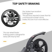 Soozier Foldable Kick Scooter with Adjustable Handlebar, Disc Brake, Rear Brake, 7.75'' Big Solid Wheels and Shock Absorption System, 100kg Capacity for 14+ Teens Adult Kids(m-7)