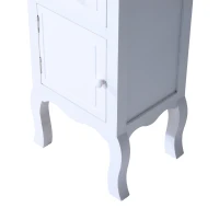 HOMCOM Wood Night Stand Bedroom Bedside End Table with Storage Drawer and Cabinet White(m-8)