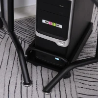 HOMCOM L-Shaped Corner Computer Office Desk Workstation with Elevated Shelf, Rolling Keyboard Tray, & Convenient CPU Stand, Black(m-11)