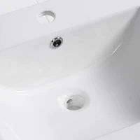 Kleankin 21.25"x 18.25" Bathroom Vessel Sink Modern Under Counter Bathroom Basin Ceramic Vanity Art Basin - White(m-13)