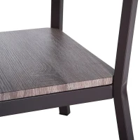 Open Box HomCom Rustic Industrial Minimal Two Tier Wooden Accent End Table - Light Brown Woodgrain(m-8)