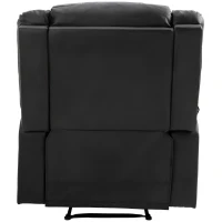 HOMCOM Vibrating Massage PU Leather Recliner Chair with Footrest, Remote Control, and 8 Massaging Points, Black(m-12)