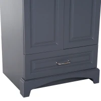 Open Box Kleankin 34” Modern Single Ceramic Sink Bathroom Vanity Set - Soft Grey(m-9)