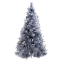 HOMCOM 5FT Christmas Tree Artificial Classic Tree Holiday Indoor Decoration, with Mental Support 222 Tips, Grey(m-2)