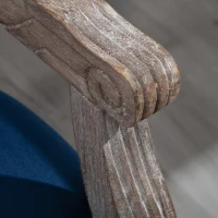 HOMCOM Vintage Dining Chair with Round Back, Thick Sponge Padded Seat and Section Armrest with Wood Frame, Blue(m-15)
