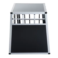 PawHut 36" Aluminum Dog Cage Pet Travel Car Crate Tapered Roof Cat Transport Box Pet Kennel Playpen(m-7)