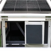 PawHut Rabbit Hutch Metal Bunny Cage, Wire and Easy Clean Tray with 2 House Levels and Patio Space  59" L x 20.75" W x 26.75" H(m-12)