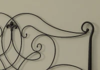 Monarch 62" Traditional Scrolled Black Metal Motif Headboard - Fits Full or Queen Size Bed Frame(m-3)