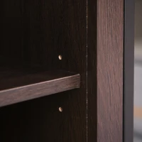 HOMCOM 60" W x 23.5" H Electric Fireplace Mantel TV Stand, Media Console Center Cabinet with 2 Adjustable Shelves, 4 Cable Management Holes and Fits up to 65" TV, Dark Brown(m-12)