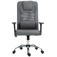 Vinsetto Mesh Office Chair with Rechargeable Electric Vibration Massage Lumbar Rocking, with Pillow, Wheels - Grey(m-11)