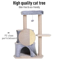 PawHut Multi-Level Cat Tree with Sisal-Covered Scratching Posts Large Perch Grey(m-6)