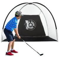 Soozier Golf Hitting Net with Chipping Target, Golf Aid Training Practice Net with Carry Bag for Indoor and Outdoor Golf Sports(m-1)