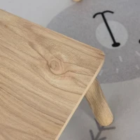 Qaba Kids Wooden Table and Chair Set, Play Activity Table for Arts, Crafts, Dinning, and Reading for Toddlers Age 2 to 5, Natural Wood(m-8)