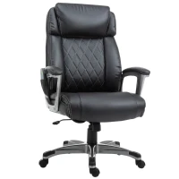 Vinsetto High Back 6-Point Massage Home Office Chair, Swivel Faux Leather Task Chair with Headrest, and Padded Armrests, Black(m-1)