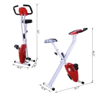 Soozier Foldable Exercise Bike w/ LCD Monitor and Pulse Strength Training(m-3)