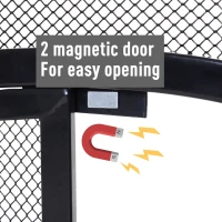 HOMCOM Safety Fireplace Screen Protector with Decorative Scroll Design, 2 Magnetic Doors and Steel Frame, 44" x 33", Black(m-6)