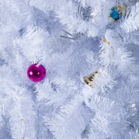 HOMCOM 7ft Artificial Christmas Tree Xmas Holidays Décor with Ornament White(m-10)