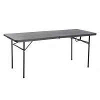Outsunny 6ft Outdoor Folding Camping Table Garden Backyards BBQ Party Picnic Table Coffee(m-2)