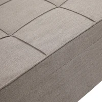 HOMCOM 4-In-1 Design Convertible Sofa Tea Table Lounge Chair Single Bed with 5-Level Adjustable Backrest, Footstool and Metal Frame for Living Room Bedroom, Light Brown(m-14)