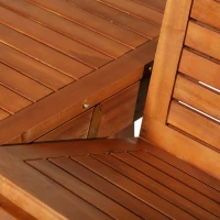 Outsunny Poplar Wood Slat Rectangular Extendable Outdoor Dining Table(m-13)