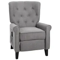 HOMCOM Linen Fabric Manual Recliner with Vibrating Massage and Wired Remote Control, Light Grey(m-1)