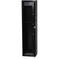 HomCom 56" Steel Electronic 5 Rifle Gun Security Cabinet w/Digital Keypad, Keys,Padded Interior- Black(m-6)