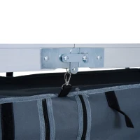 Outsunny 47" Portable Camping Table Aluminum Picnic Folding Camping Table with Carrying Handle and Storage Organizer(m-13)